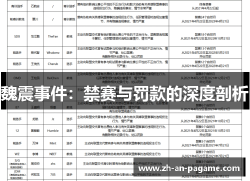 魏震事件：禁赛与罚款的深度剖析